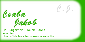 csaba jakob business card